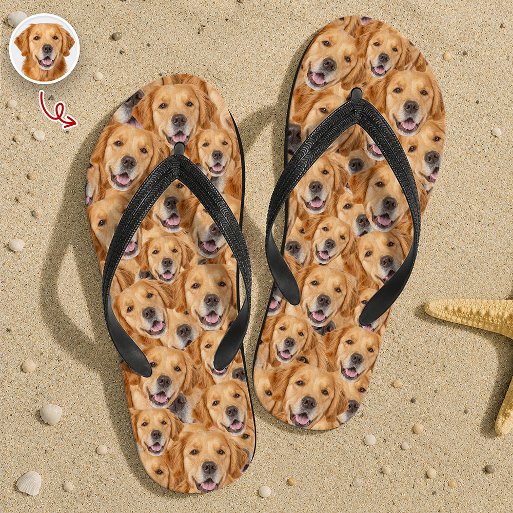 Custom Full Face Flip Flops Personalized Pet Photo Gift Flip Flop GradoCreations