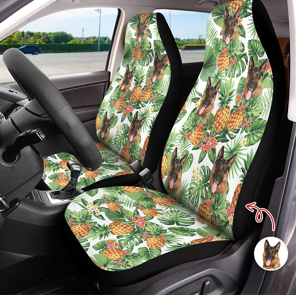 Personalized Dog Photo Car Seat Cover Custom Gift for Dog Dad HN590 - Car Seat Cover GradoCreations