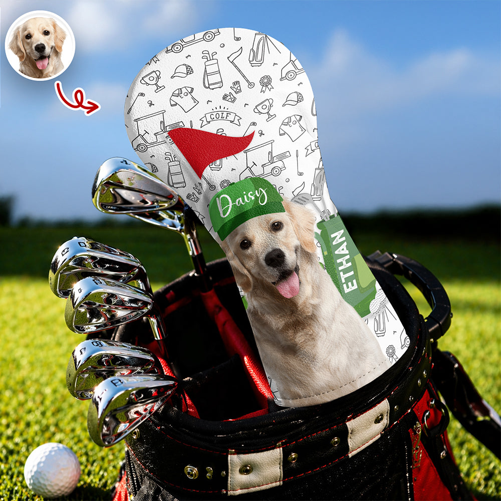 Personalized Pet Photo Golf Head Cover Unique Gift for Dog Dad HN590 - Golf Head Cover GradoCreations