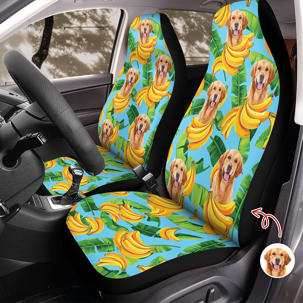 Personalized Dog Photo Car Seat Cover Custom Gift for Dog Dad HN590 - Car Seat Cover GradoCreations