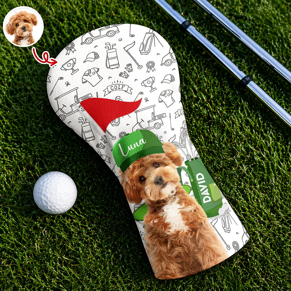 Personalized Pet Photo Golf Head Cover Unique Gift for Dog Dad HN590 - Golf Head Cover GradoCreations