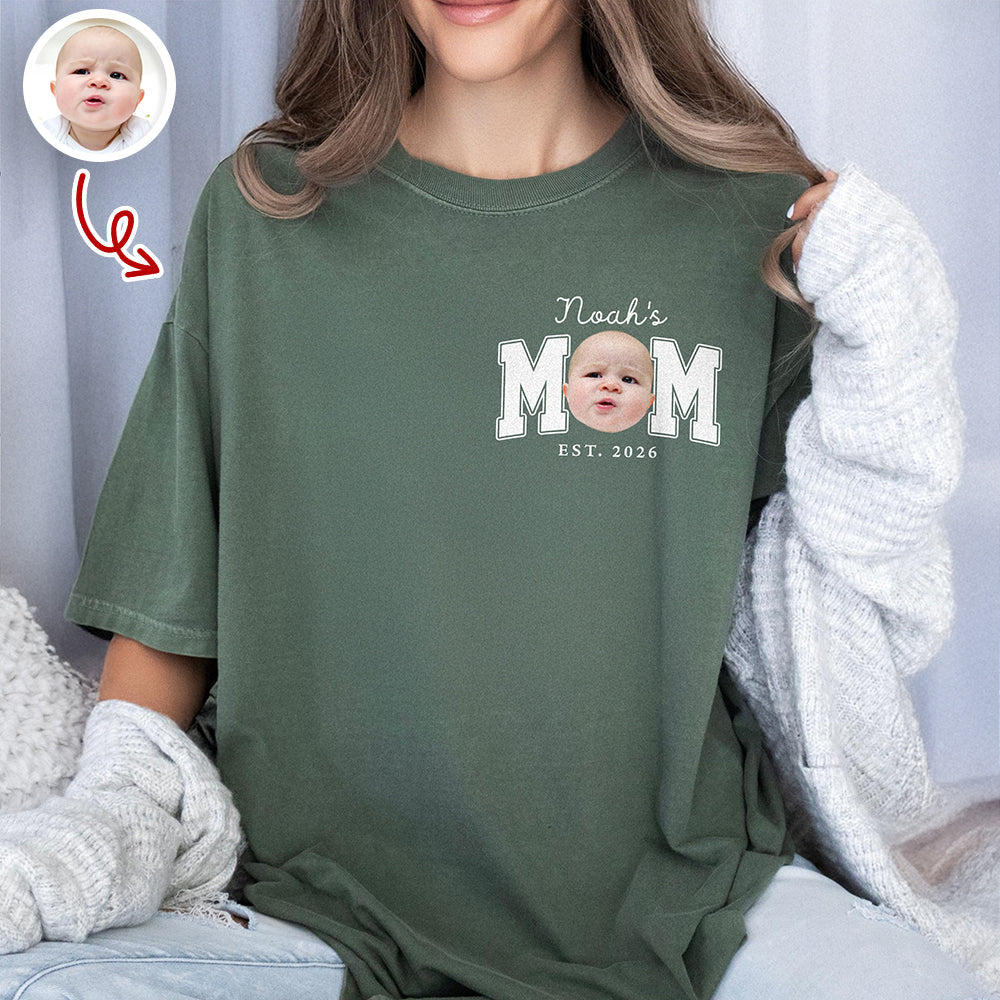 Personalized Baby Photo Comfort Shirt Custom Name Gift for Dad Comfort Shirt GradoCreations