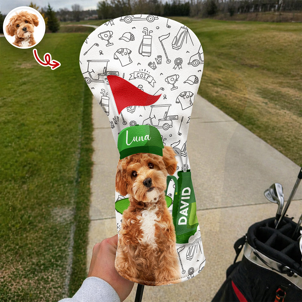 Personalized Pet Photo Golf Head Cover Unique Gift for Dog Dad HN590 - Golf Head Cover GradoCreations