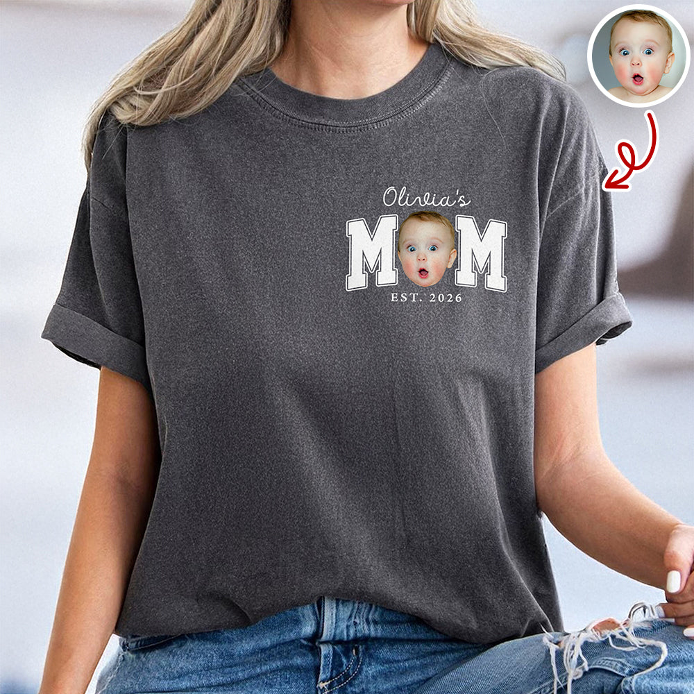 Personalized Baby Photo Comfort Shirt Custom Name Gift for Dad Comfort Shirt GradoCreations