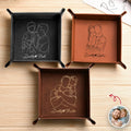 Personalized Leather Valet Tray Custom Photo Gift for Dad HN590 - Leather Valet Tray FIX GradoCreations