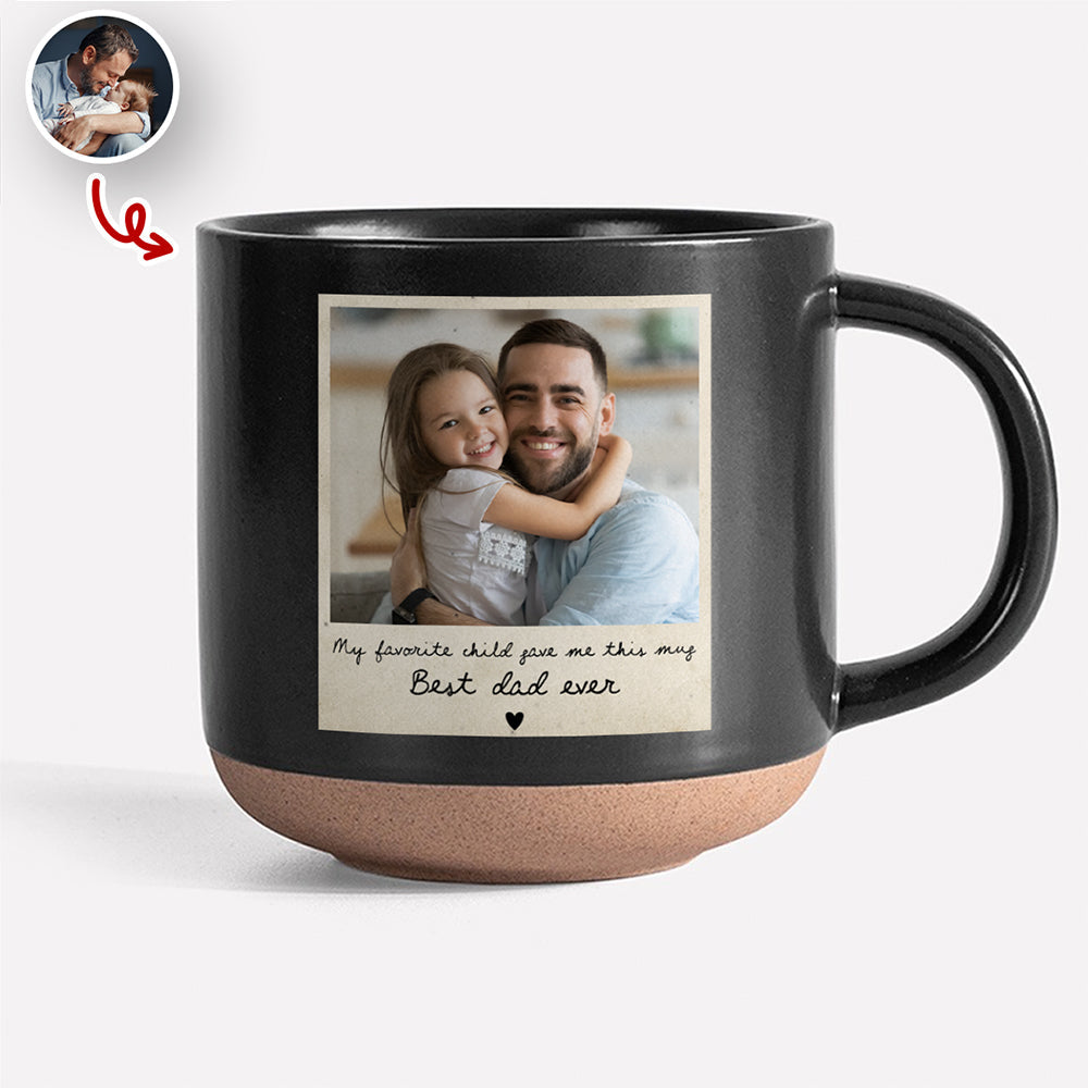 Personalized Pottery Mug Custom Photo Gift for Dad HN590 - Pottery Mug GradoCreations