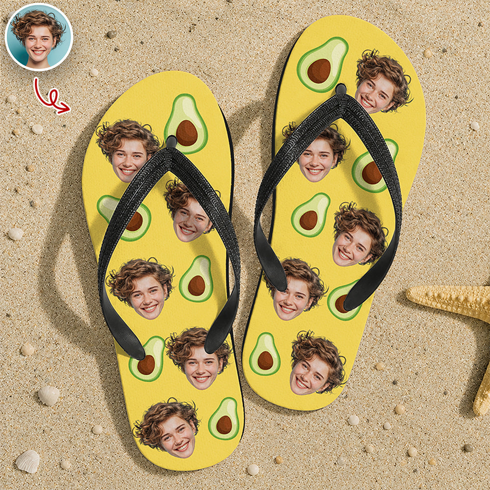 Personalized Custom Photo Tropical Flip Flops Beach Gift Flip Flop GradoCreations