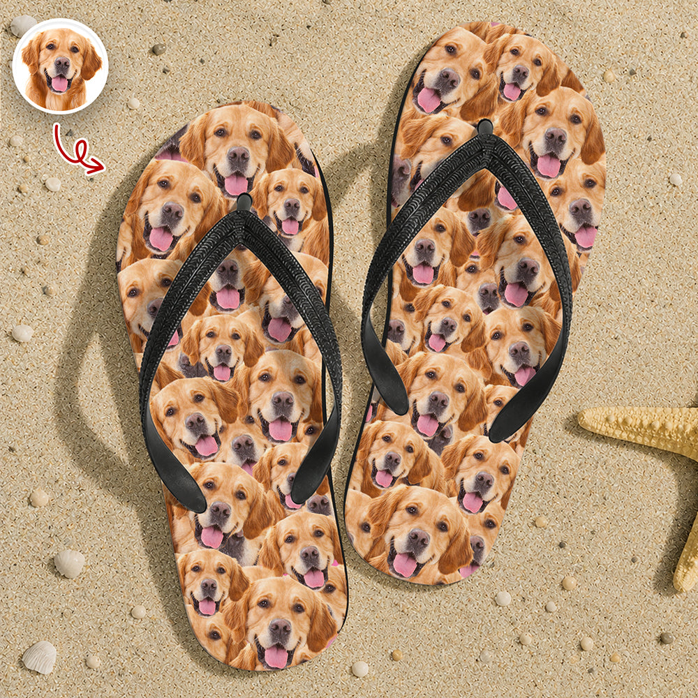 Custom Full Face Flip Flops Personalized Pet Photo Gift Flip Flop GradoCreations