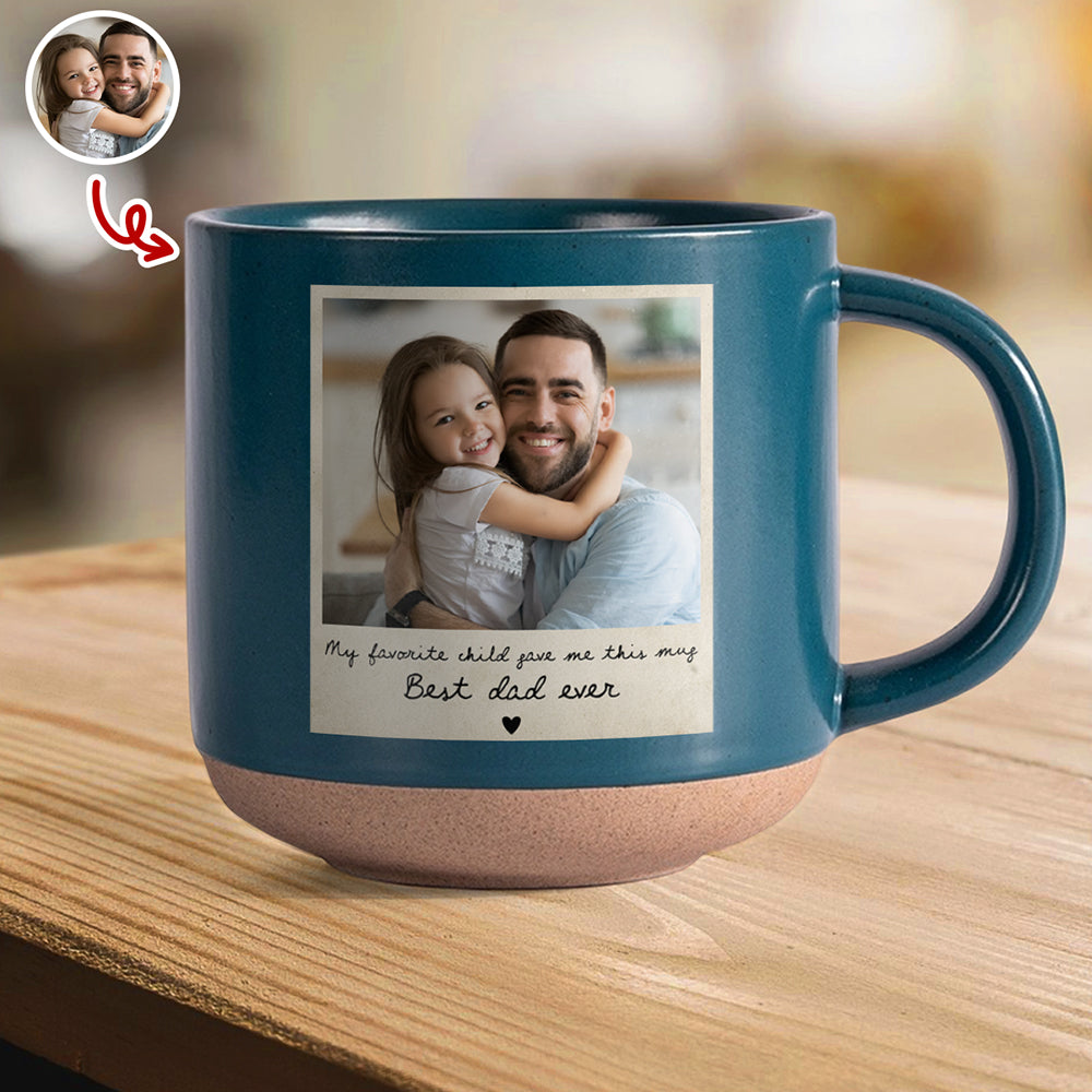 Personalized Pottery Mug Custom Photo Gift for Dad HN590 - Pottery Mug GradoCreations
