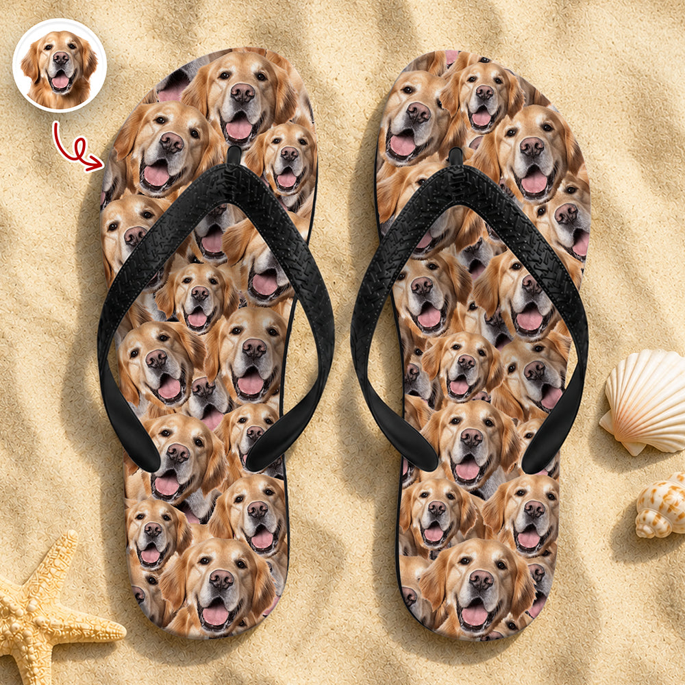 Custom Full Face Flip Flops Personalized Pet Photo Gift Flip Flop GradoCreations