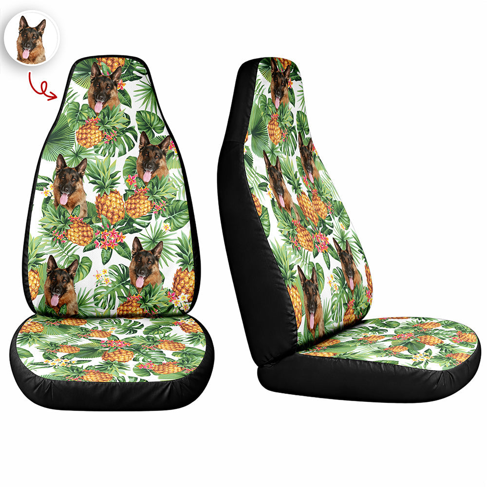 Personalized Dog Photo Car Seat Cover Custom Gift for Dog Dad HN590 - Car Seat Cover GradoCreations