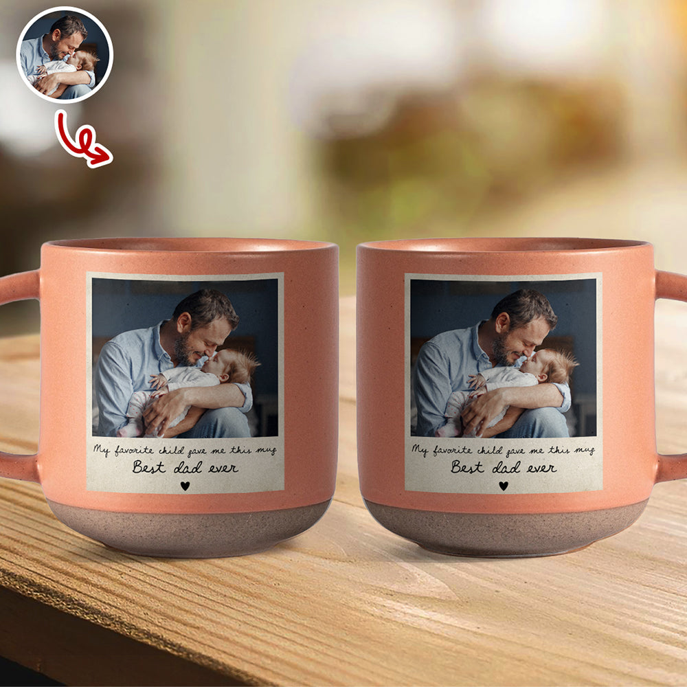 Personalized Pottery Mug Custom Photo Gift for Dad HN590 - Pottery Mug GradoCreations