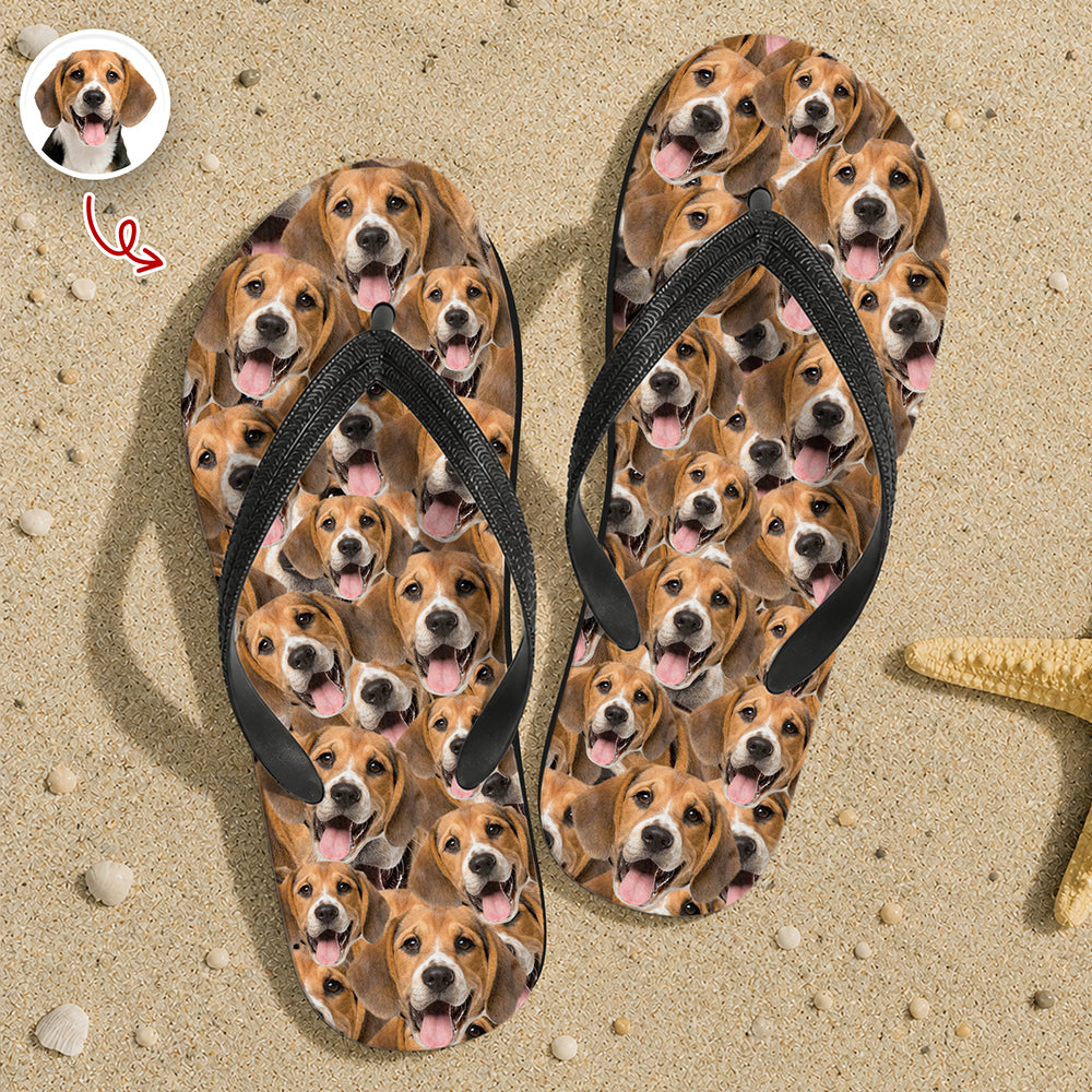 Custom Full Face Flip Flops Personalized Pet Photo Gift Flip Flop GradoCreations