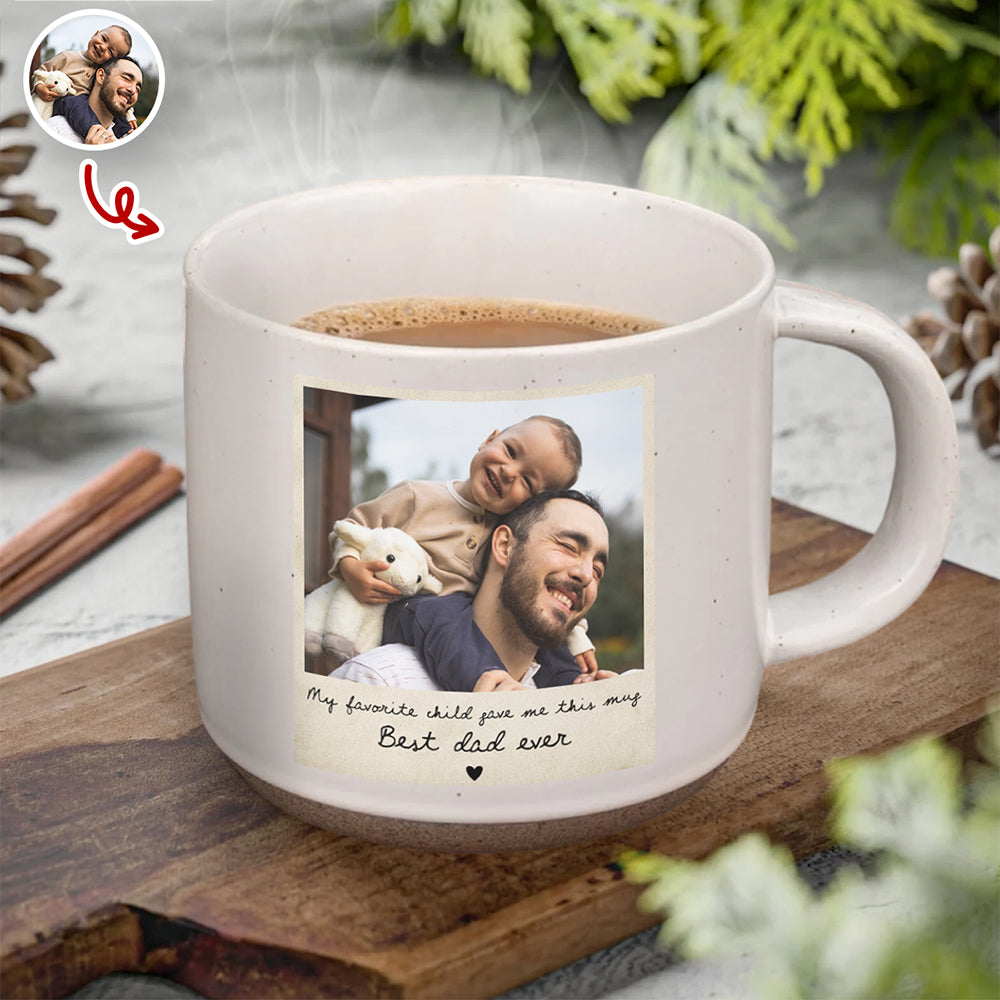 Personalized Pottery Mug Custom Photo Gift for Dad HN590 - Pottery Mug GradoCreations