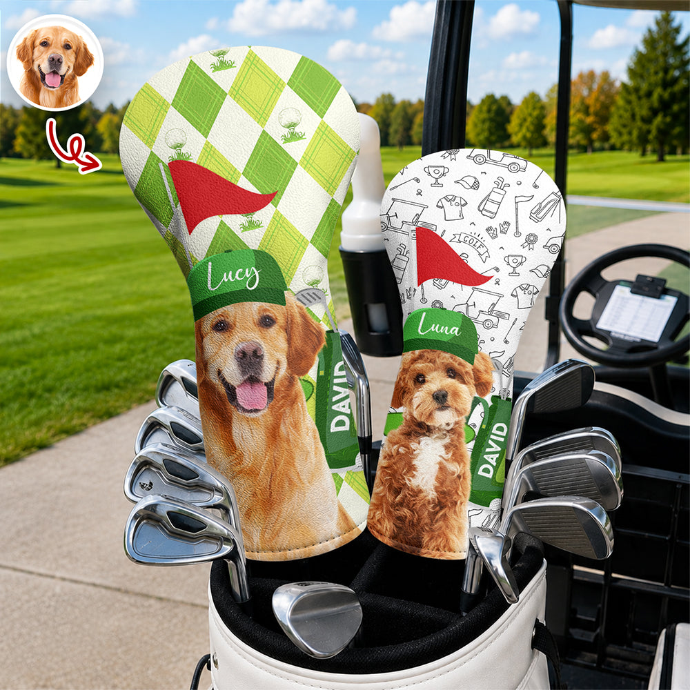 Personalized Pet Photo Golf Head Cover Unique Gift for Dog Dad HN590 - Golf Head Cover GradoCreations