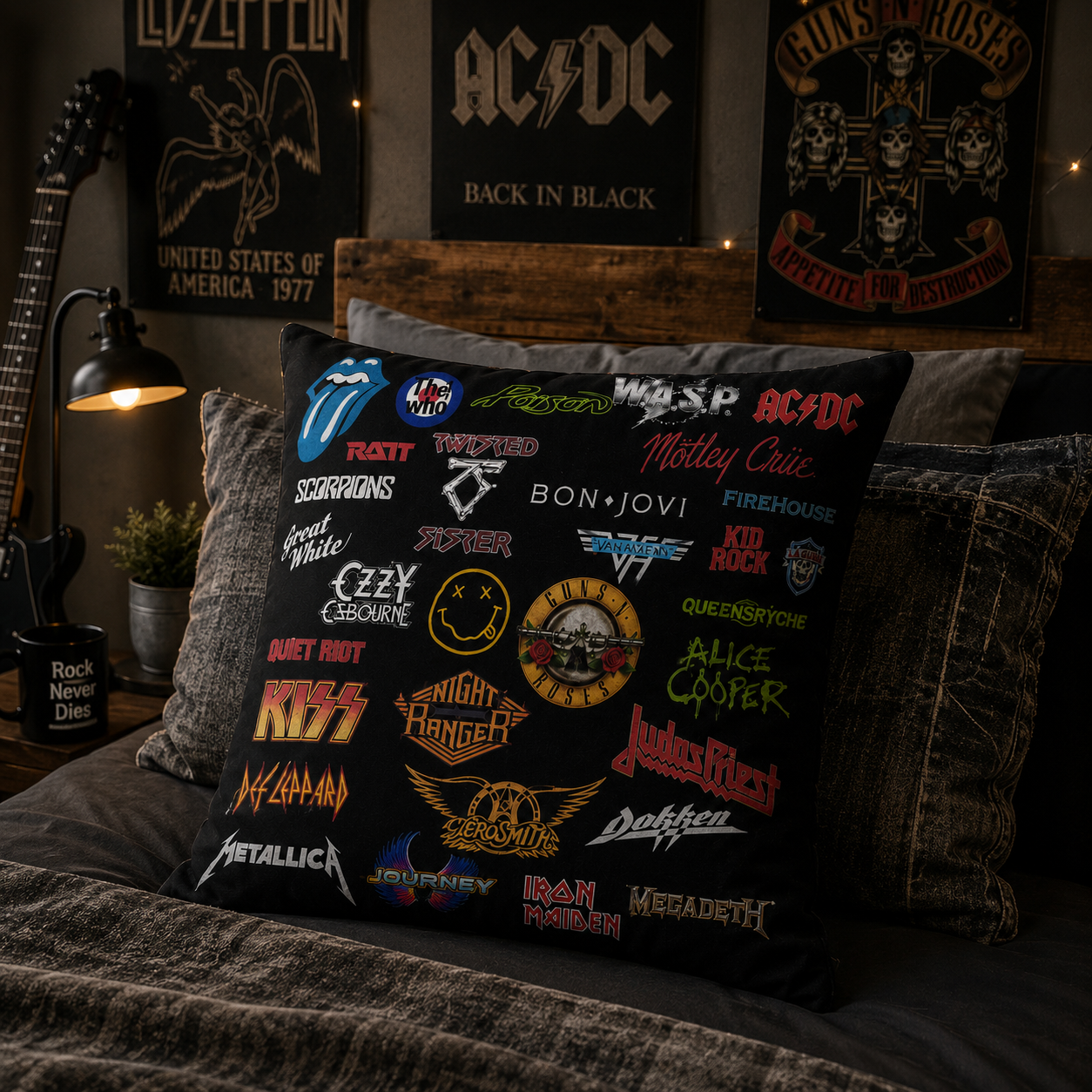 Personalized Classic Rock Legends Pillow Custom Design Gift GradoCreations