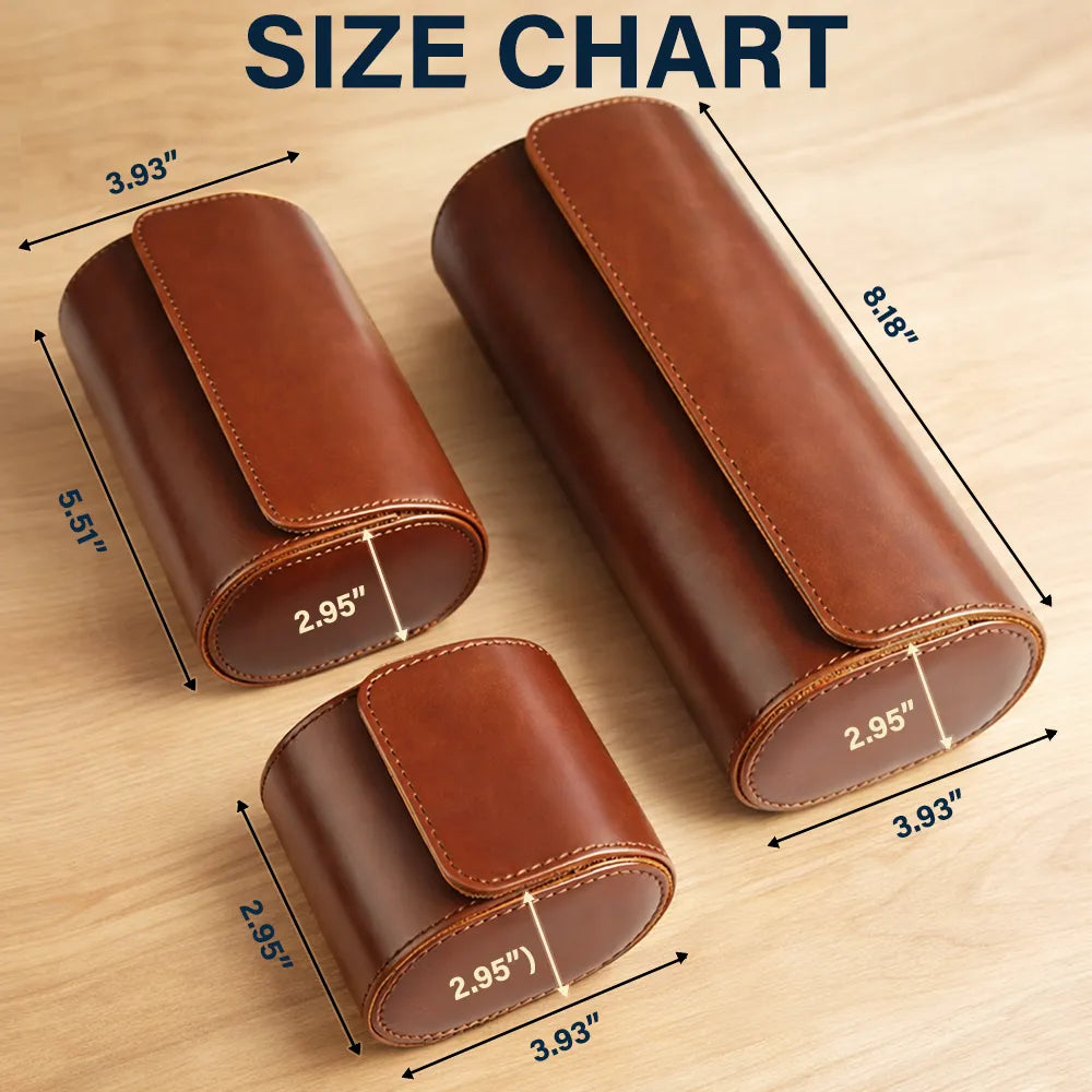 Personalized Leather Watch Case Custom Design Gift for Grandpa