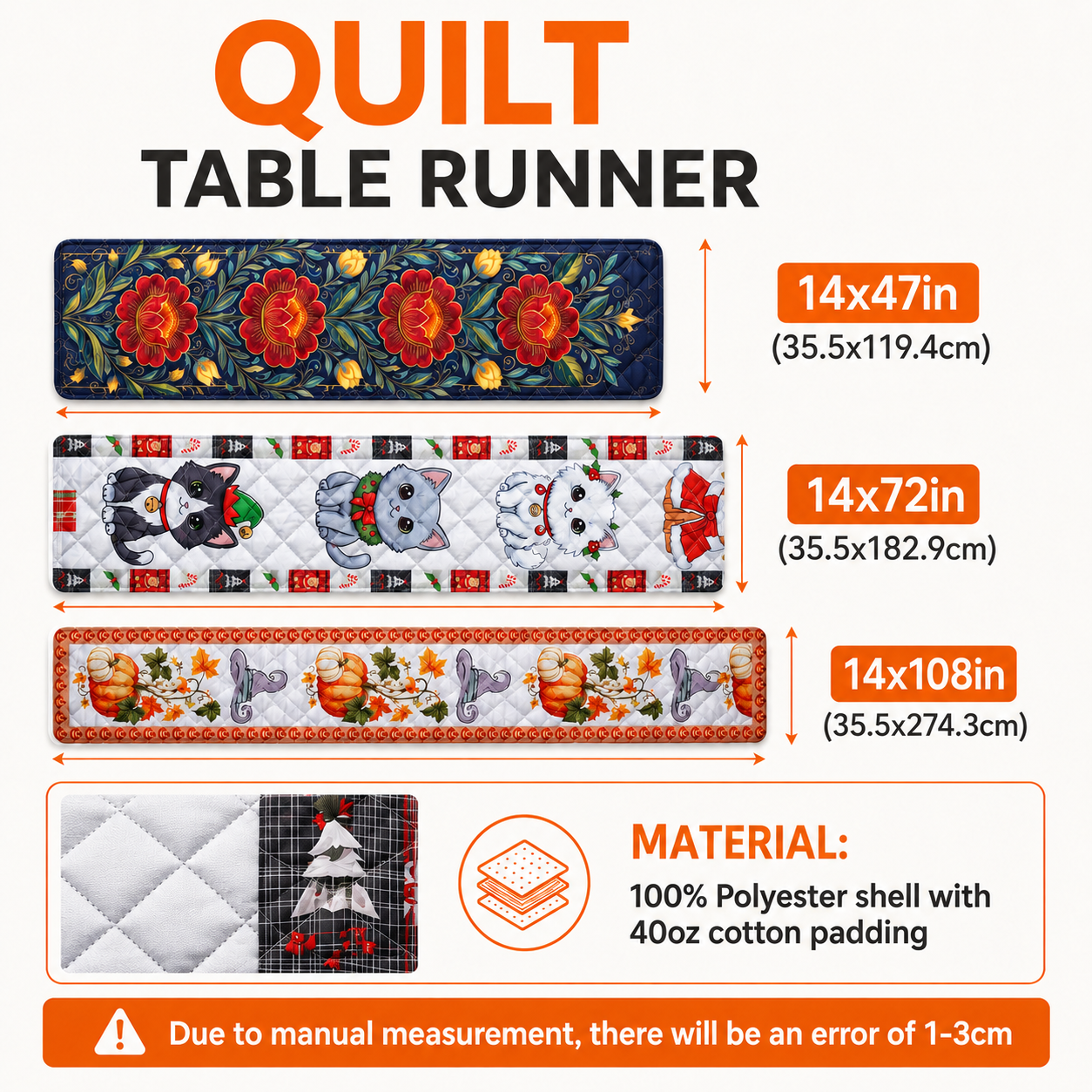 Personalized Halloween Quilt Table Runner Creepy Decor for Spooky Parties Quilt Table Runner GradoCreations
