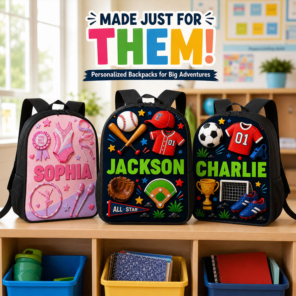 Personalized Cartoon Backpack Set for Girls | Custom Name School Supplies