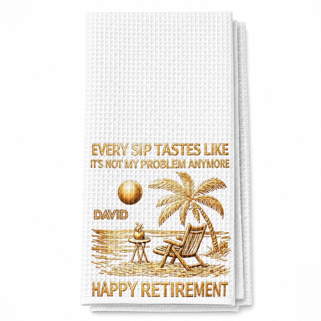 Personalized Funny Retirement Kitchen Towel Gift for Him