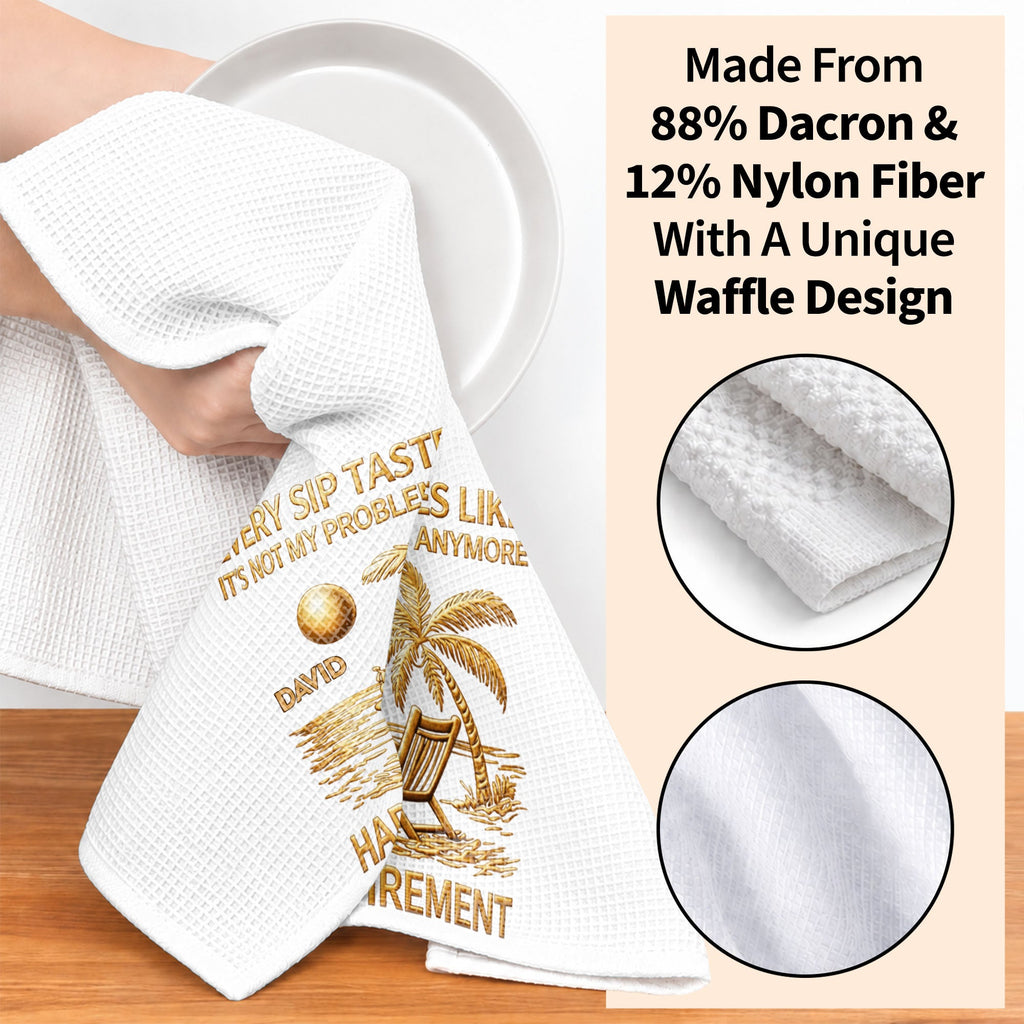Personalized Funny Retirement Kitchen Towel Gift for Him