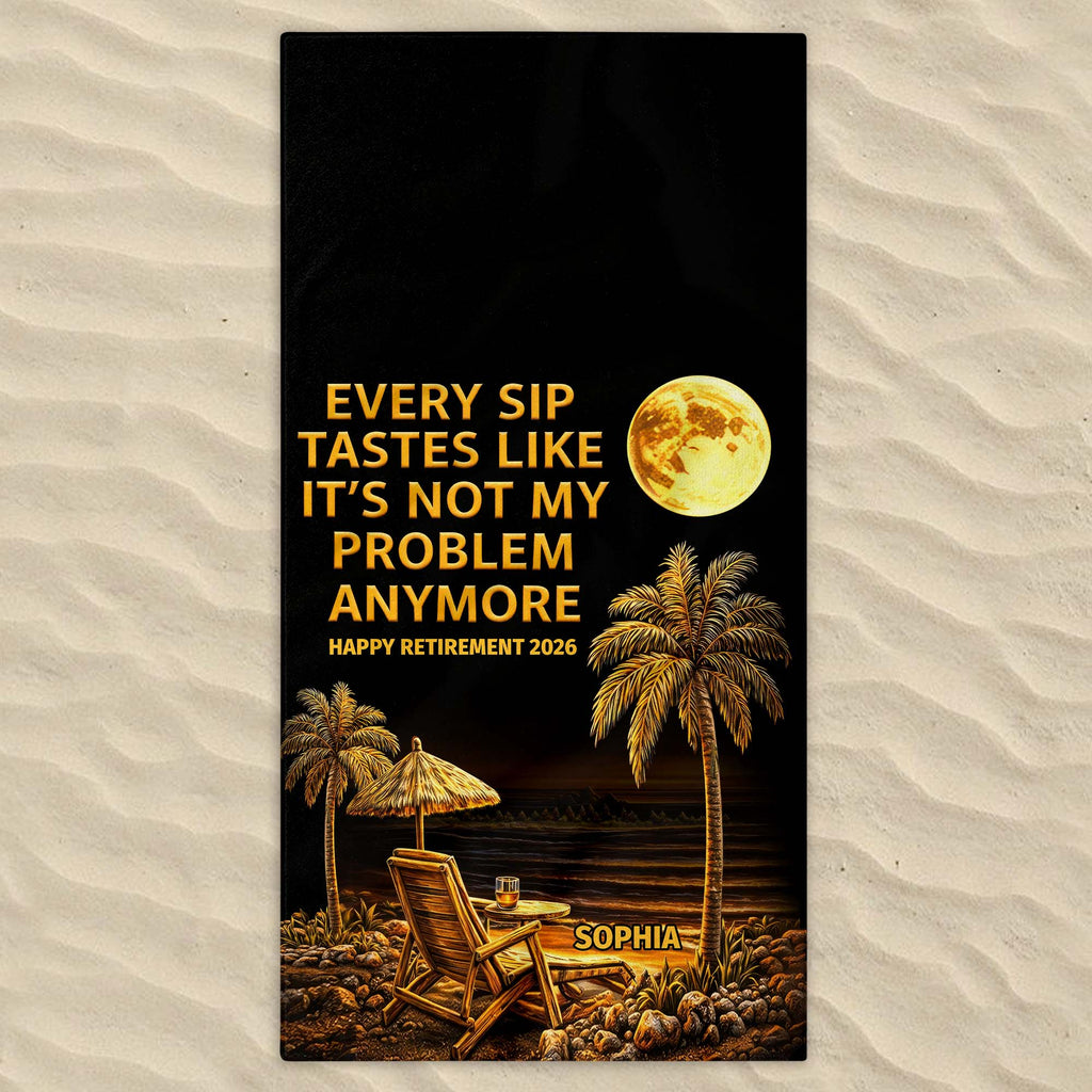 Personalized Microfiber Beach Towel Custom Name Funny Retirement Gift Beach Towels GradoCreations