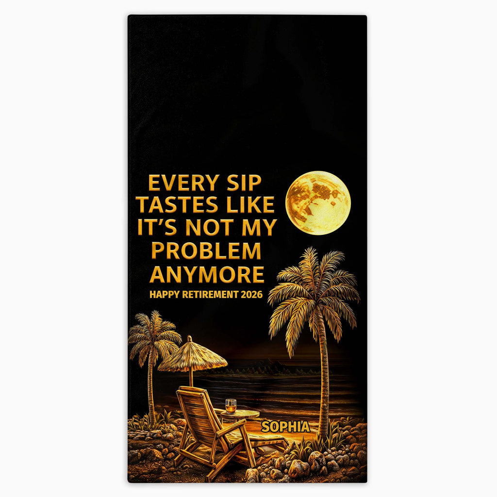 Personalized Microfiber Beach Towel Custom Name Funny Retirement Gift Beach Towels GradoCreations
