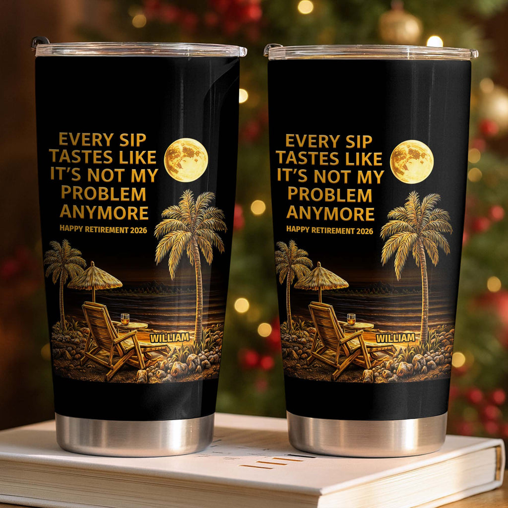 Personalized 20oz Stainless Steel Tumbler Custom Retirement Gift for Dad 20oz Tumbler GradoCreations
