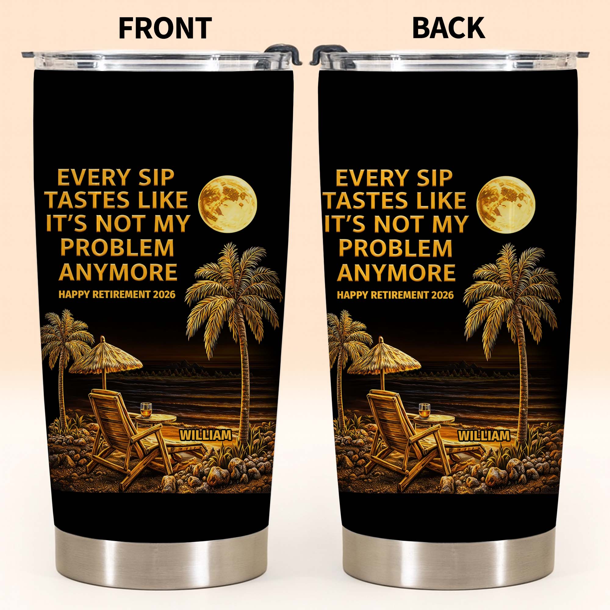 Personalized 20oz Stainless Steel Tumbler Custom Retirement Gift for Dad 20oz Tumbler GradoCreations