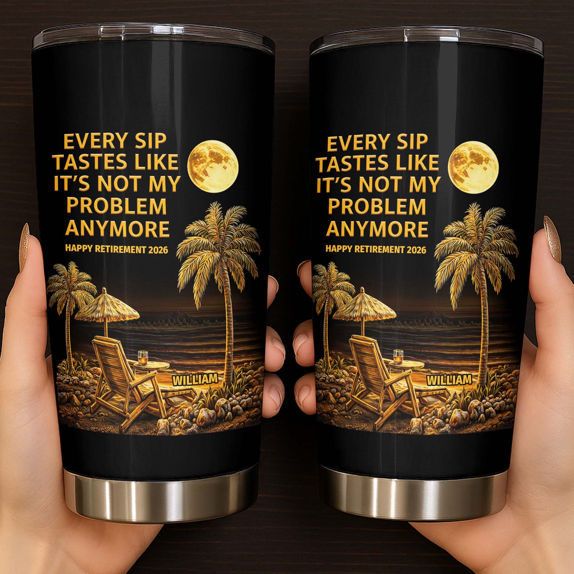 Personalized 20oz Stainless Steel Tumbler Custom Retirement Gift for Dad 20oz Tumbler GradoCreations
