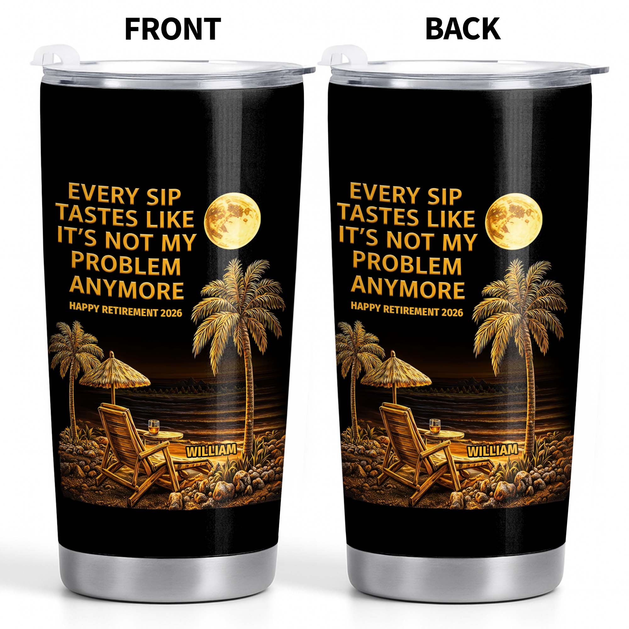 Personalized 20oz Stainless Steel Tumbler Custom Retirement Gift for Dad 20oz Tumbler GradoCreations