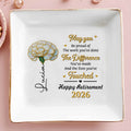 Personalized Ceramic Jewelry Dish Custom Name Gift for Retirement Jewelry Dish GradoCreations