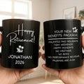 Personalized Black Mug Custom Retirement Gift for Coworker Black Mug GradoCreations