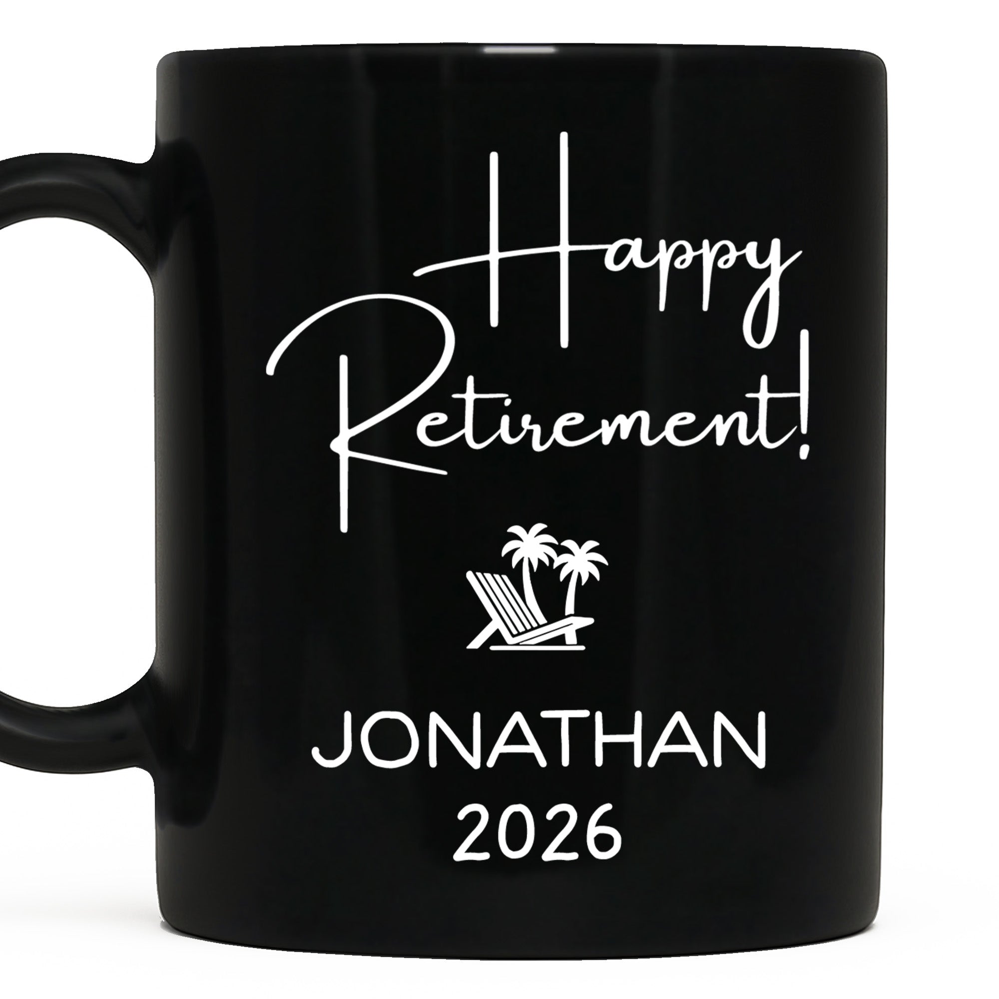 Personalized Black Mug Custom Retirement Gift for Coworker Black Mug GradoCreations