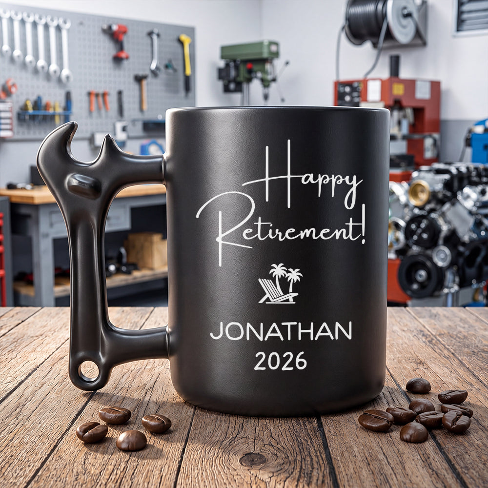 Personalized Wrench Handle Coffee Mug Custom Gift for Dad Wrench Handle Mug GradoCreations