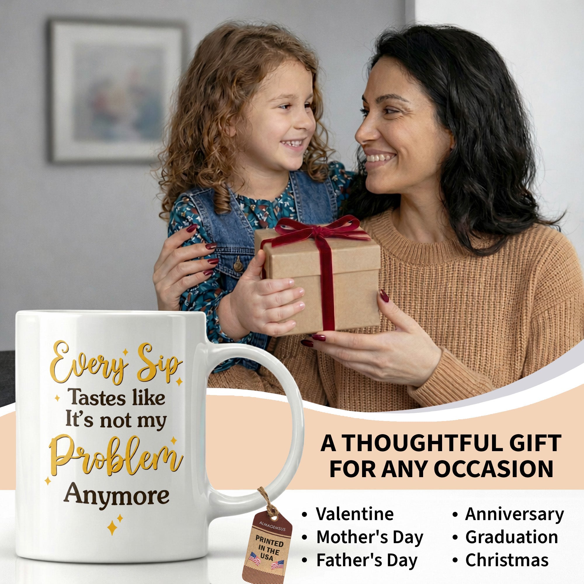 Personalized Floral Coffee Mug Custom Name Retirement Gift Edge-to-edge Mug GradoCreations