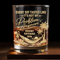 Personalized Custom Whiskey Glass Gift for Retirement | Palm Tree Whiskey Glass GradoCreations
