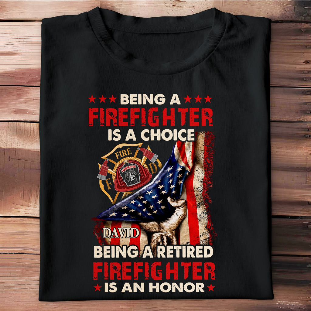 Personalized Retired Firefighter T-shirt Hoodie Custom Gift Shirt GradoCreations