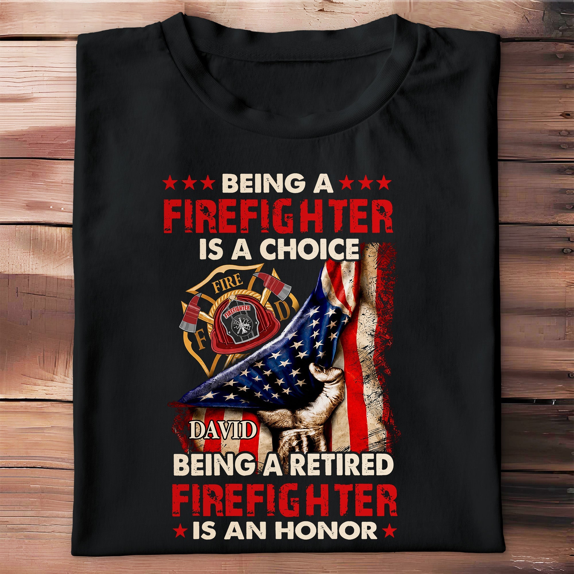 Personalized Retired Firefighter T-shirt Hoodie Custom Gift Shirt GradoCreations