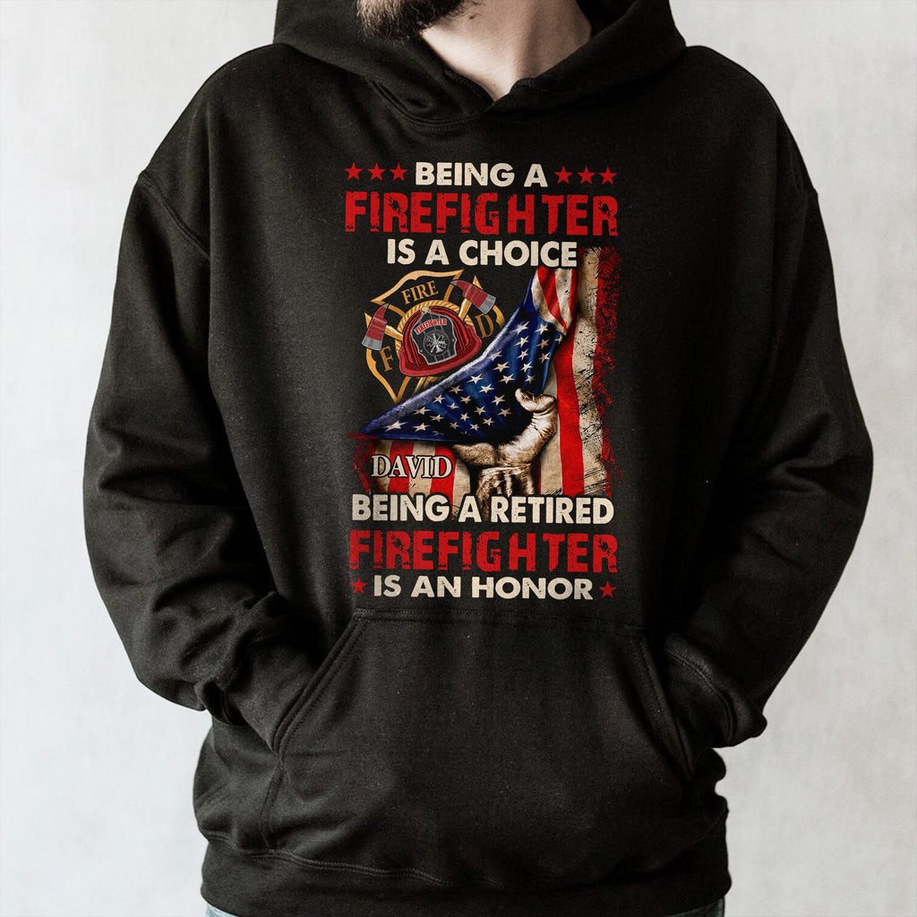 Personalized Retired Firefighter T-shirt Hoodie Custom Gift Shirt GradoCreations