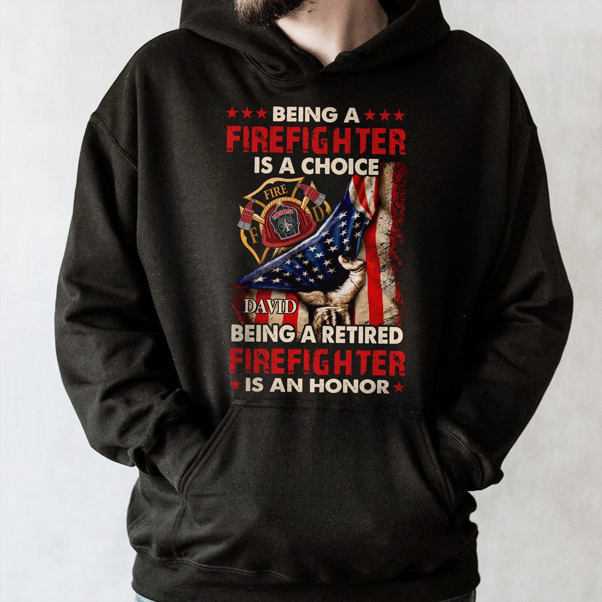 Personalized Retired Firefighter T-shirt Hoodie Custom Gift Shirt GradoCreations