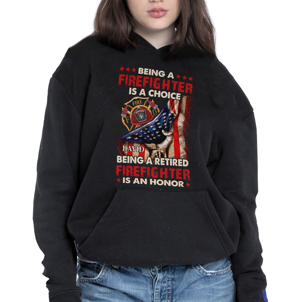 Personalized Retired Firefighter T-shirt Hoodie Custom Gift Shirt GradoCreations