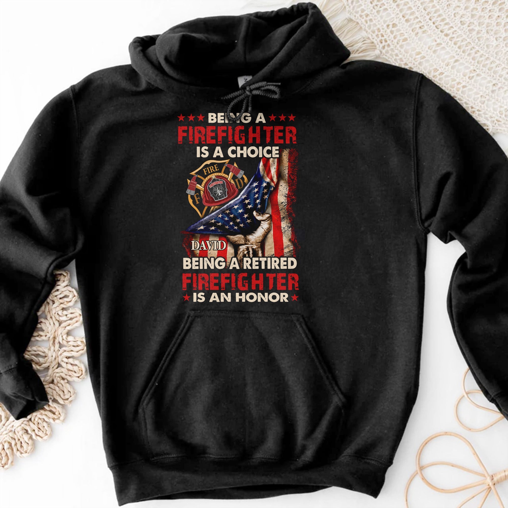 Personalized Retired Firefighter T-shirt Hoodie Custom Gift Shirt GradoCreations