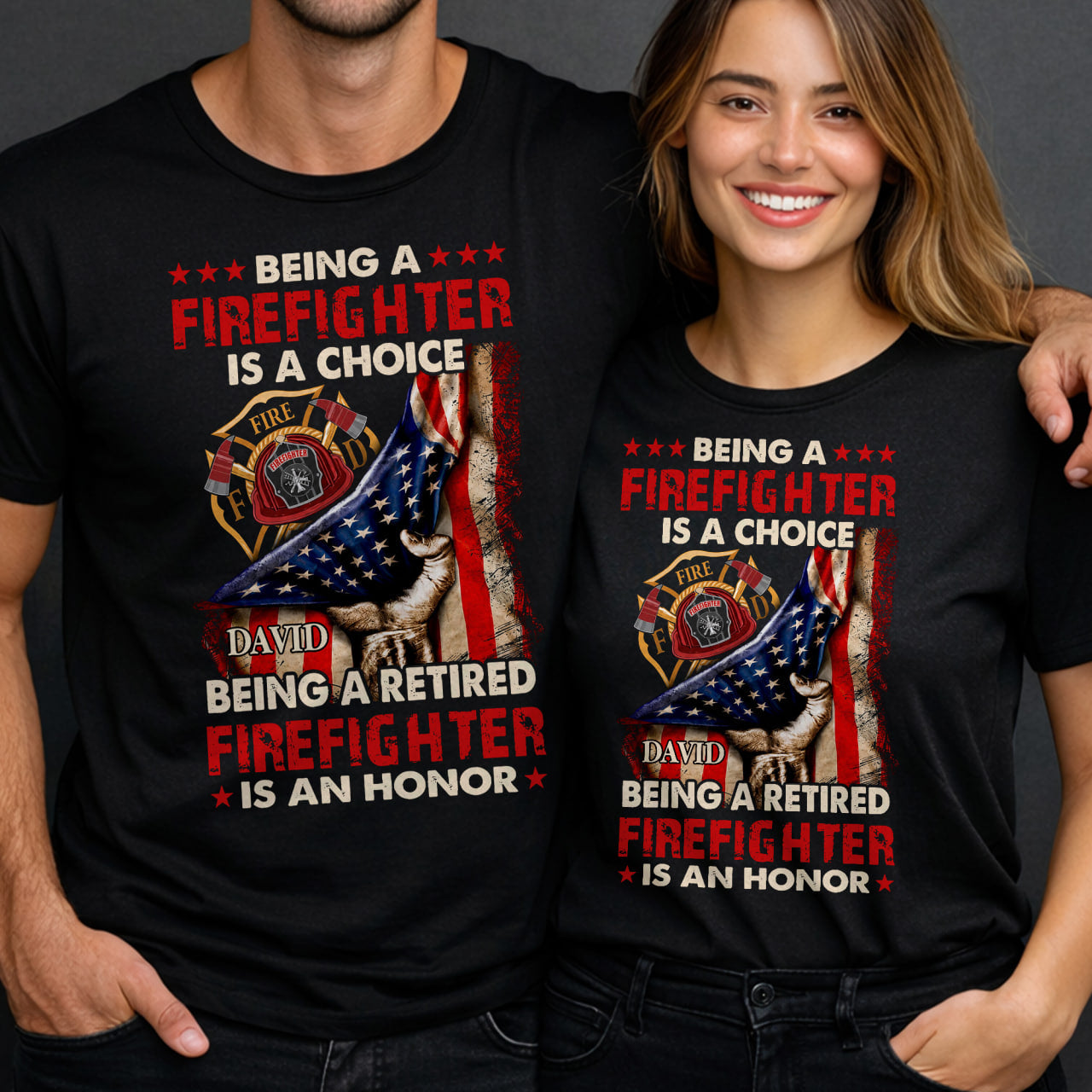 Personalized Retired Firefighter T-shirt Hoodie Custom Gift Shirt GradoCreations