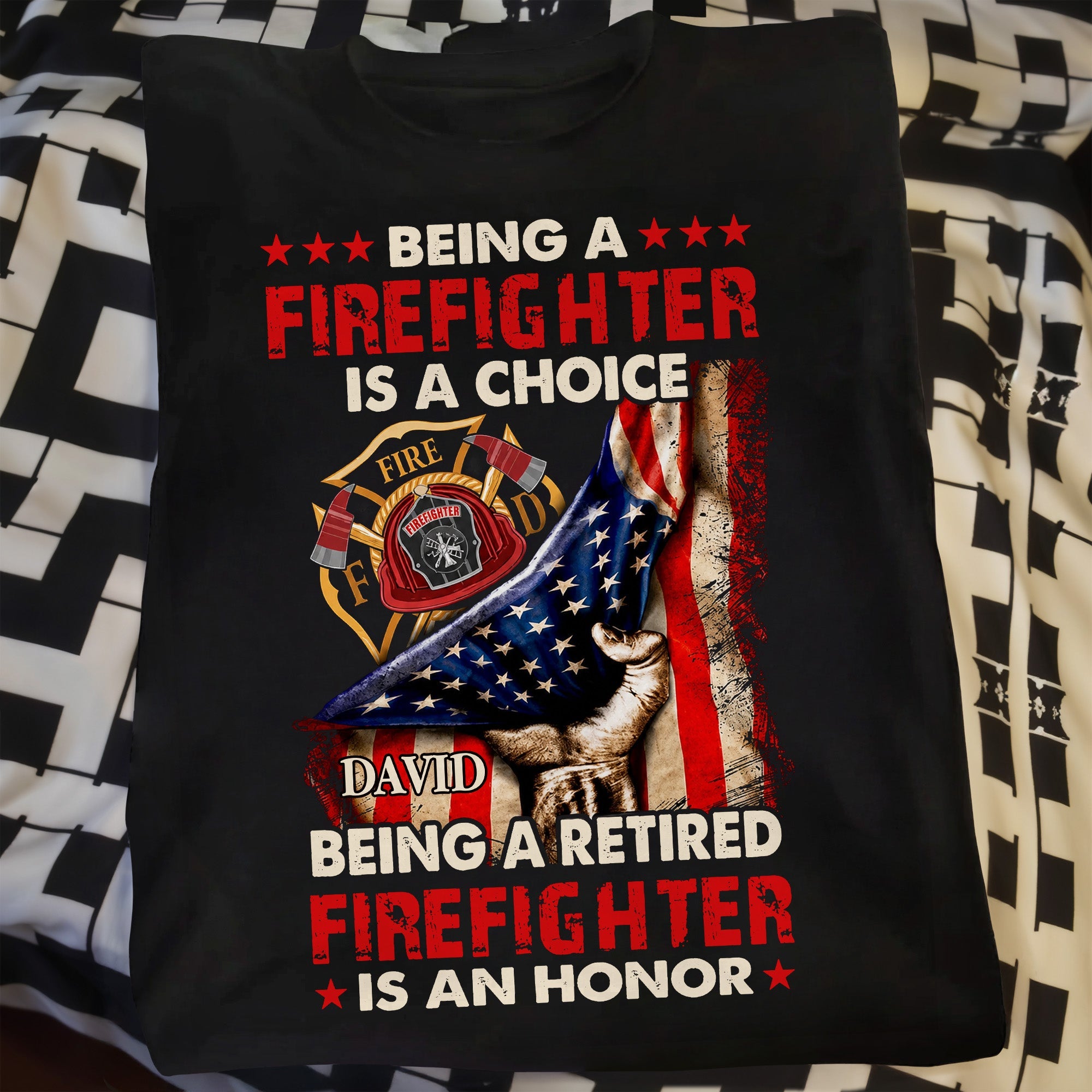 Personalized Retired Firefighter T-shirt Hoodie Custom Gift Shirt GradoCreations