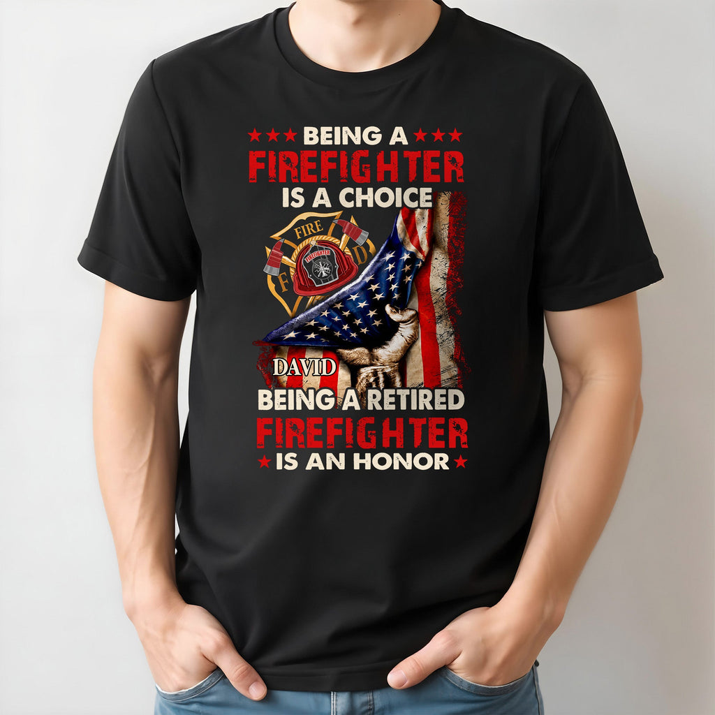 Personalized Retired Firefighter T-shirt Hoodie Custom Gift Shirt GradoCreations