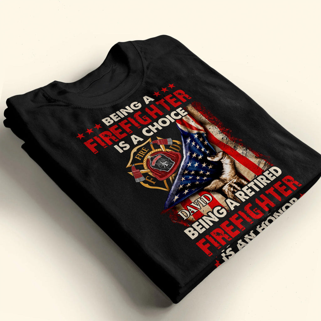Personalized Retired Firefighter T-shirt Hoodie Custom Gift Shirt GradoCreations