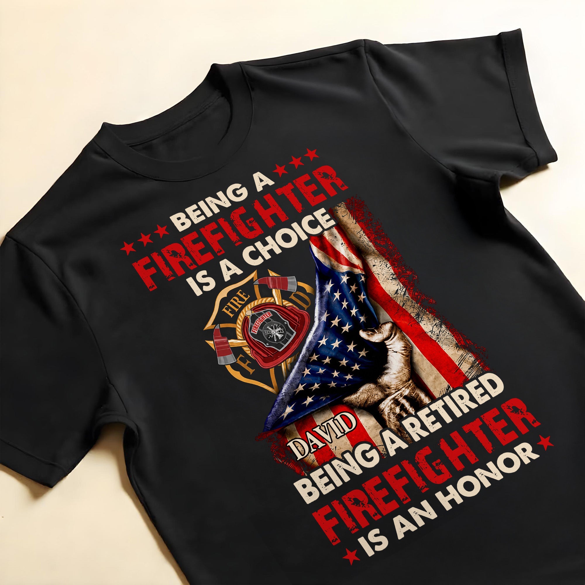 Personalized Retired Firefighter T-shirt Hoodie Custom Gift Shirt GradoCreations
