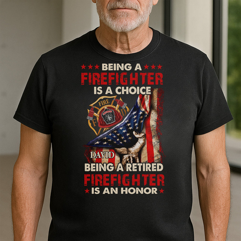 Personalized Retired Firefighter T-shirt Hoodie Custom Gift Shirt GradoCreations