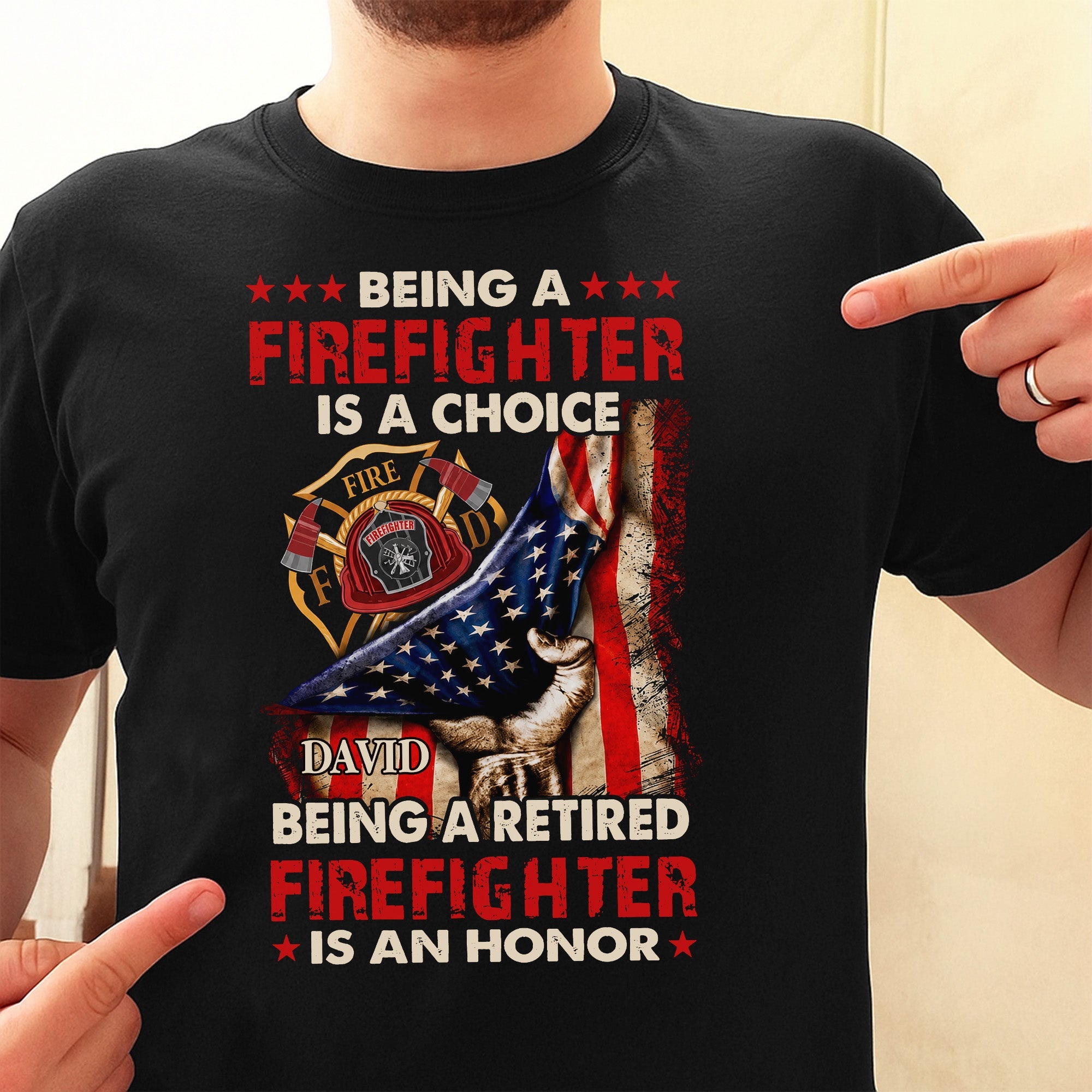 Personalized Retired Firefighter T-shirt Hoodie Custom Gift Shirt GradoCreations